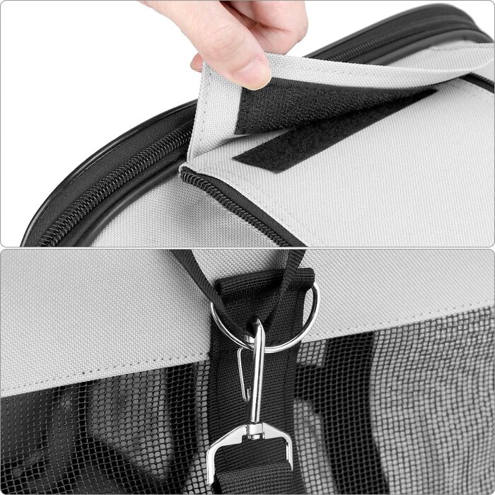 Транспортна сумка QWORK® для котів та собак до 10 кг (48x30x30 см) - переноска для тварин, портативна, миється