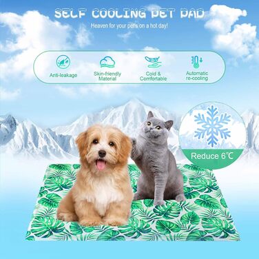 Кілим-охолоджувач для собак та котів Ninonly 50 x 65 см. Самостійно охолоджуючий, з нетоксичним гелем, вологостійкий, для дому та вулиці