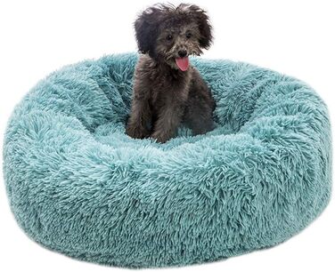М'яке ліжко для домашніх тварин з плюшу, кругла/овальна форма, ліжко-гніздо для собак та котів, дуже м'яке, 70 см (без синього кольору)