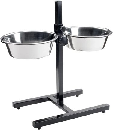 Миска для собак HUNTER BASIC з нержавіючої сталі, регульована по висоті, 2 шт. по 1,8 л