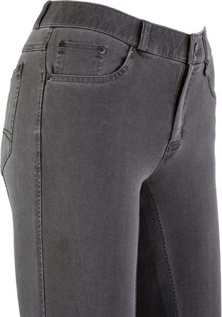 Лазура - жіночі рейтузи Джодхпур Діна | Джинсові рейтузи з повним обтиском | Дихаючі та еластичні рейтузи | Джинсові рейтузи з 2 кишенями | Рейтузи для верхової їзди в 3 кольорах | Розміри 36-46 (44, світло-сірий/асфальт)