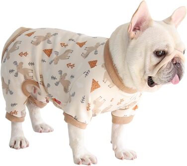 Піжама для собак BT Bear Fette Hundekleidung, тепла та м'яка, для осені та зими, костюм для собак та котів, одноцільний, розмір XXL (довжина спини 38-42 см)