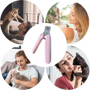 Електричний триммер для собак з LED-підсвічуванням | Набір для догляду за кігтями домашніх тварин, рожевий