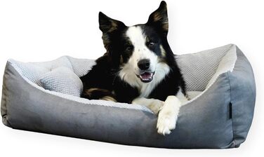 Квіткове ліжко для котів та собак 4L Textil Teo: м'яке, зручне, миється, 60x40 см, сірий колір