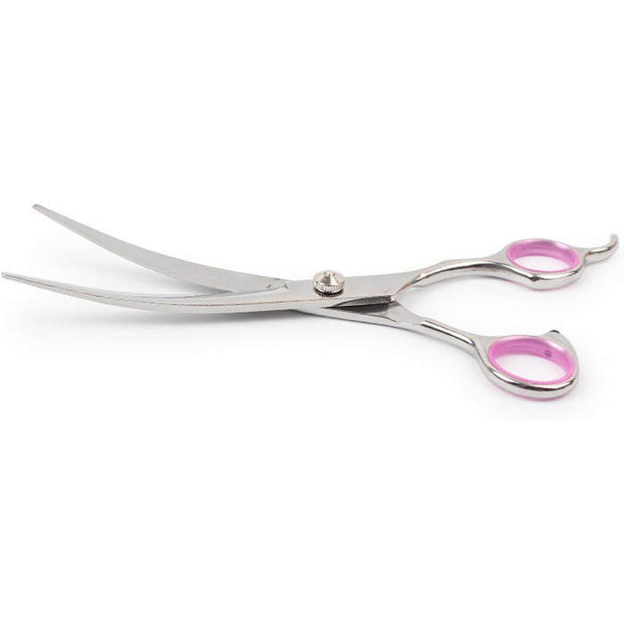 Набір професійних ножиць для грумінгу собак та котів, вигнуті ножиці, нержавіюча сталь (рожевий)