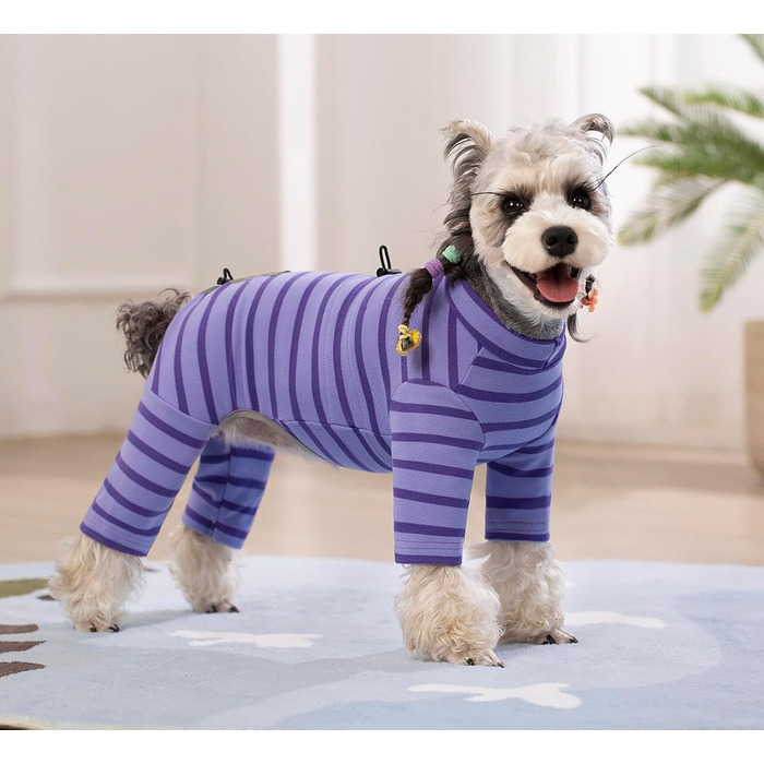 Зимовий теплий пуховик для собак, бавовна, смугастий, регульований, світловідбиваючий, для малих та великих собак, сірий, розмір M, білий (L, фіолетовий)