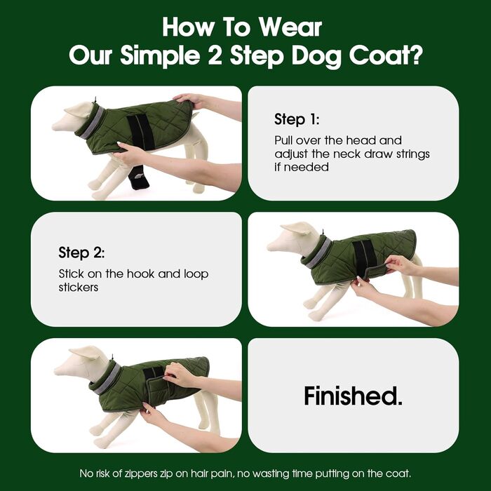 Зимовий теплий одяг для собак середнього розміру, водонепроникний флісовий одяг, куртка для собак з отвором для шлейки, відбиваючий зимовий одяг, в клітинку, зелений, розмір M