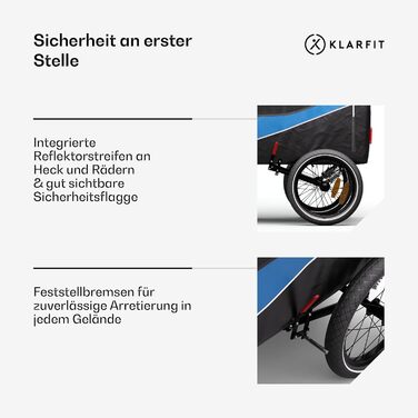 Klarfit Goldie Home: Причіп для собак, 334 л, водовідштовхуючий, для дому та вулиці, вантажопідйомність 40 кг, складання, 16-дюймові колеса