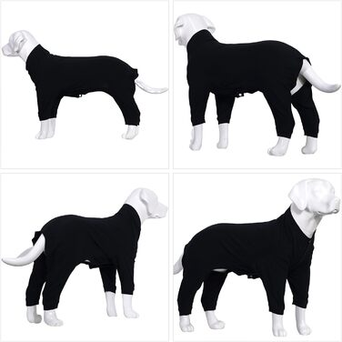 Комбінезон для собак Lovelonglong з чистої бавовни, 4 лапи, для великих та середніх собак, розмір XXL, зелений (XXL (середня собака ~27 кг), чорний)