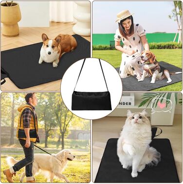 Зручна водонепроникна ковдра для тварин, 100 x 70 см, для кемпінгу, собак, котів, підстилка, зігріваюча ковдра для собак з сумкою, лежанка для собак, килимок для собак, ковдри для тварин для відпочинку на вулиці та в приміщенні, туристична ковдра для дома