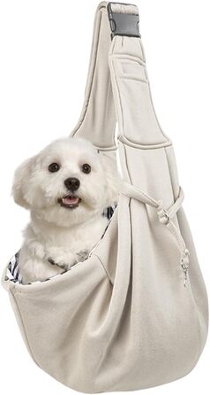 Сумка-переноска для собак Dtaigou - дихаюча переноска для цуценят з вентиляцією, регульовані ремені, легке аксесуар для прогулянок, активного відпочинку та повсякденного використання (Бежевий)