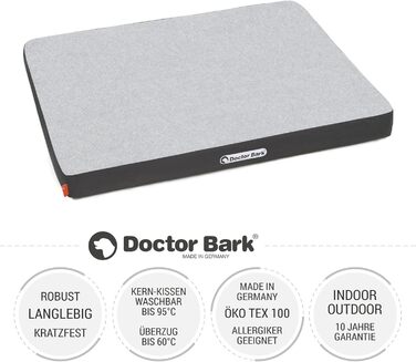 Ортопедичний лежак для собак Doctor Bark з флісовою поверхнею, 80x60 см, сірий (M)