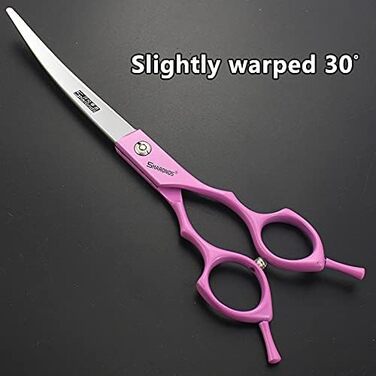 Ножиці для грумінгу тварин 17,8 см, професійні інструменти для догляду за шерстю, вигнуті ножиці для позитивного та негативного стриження, підходять для собак та кошенят, з нержавіючої сталі