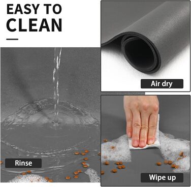 Килимок для годування домашніх тварин HotLive: поглинаючий, без плям, для собак та котів. Легко миється, швидко сохне. Розмір 12'x19' (18'x28', сірий, темно-сірий)