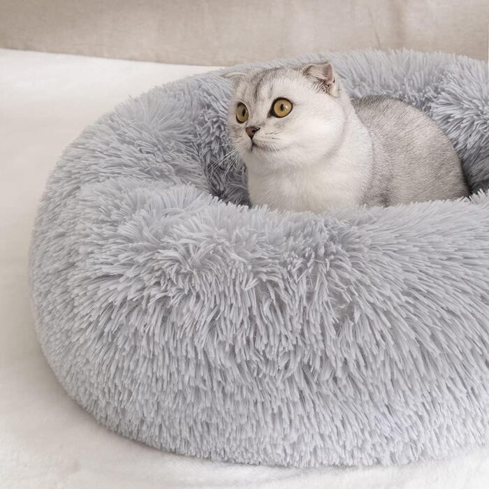 Кругле ліжко для собак та котів, м'яке плюшеве, водонепроникне, 37 см, до 3 кг