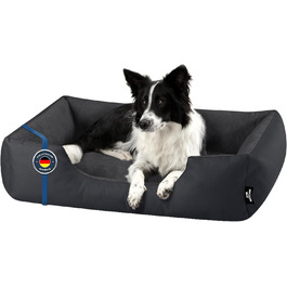 Ліжко для собак BedDog Zara, XL, 100 x 85 x 23 см, графіт - м'яке лежання та зручний знімний чохол