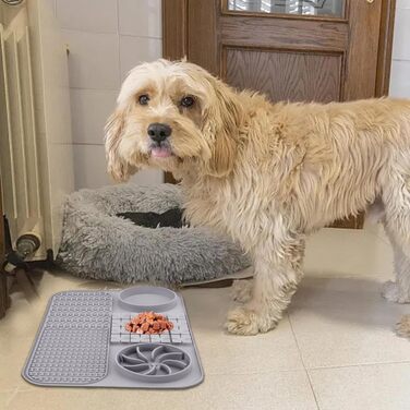 Килимок для годування собак, інтерактивна іграшка-пазл, сірий | Килимок для корму собак, килимок для іграшок, матеріал - сірий | Аксесуар для собак