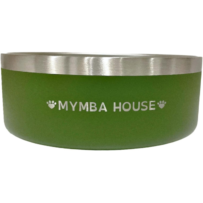 Нержавійна годівниця для котів та собак, антиковзаюча, легко миється, зелена