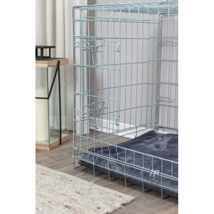 TRIXIE переносна клітка для собак Home XL, 116×86×77 см, складна, металева, з 2 дверима та замками, для транспортування і дому, срібляста