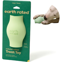Earth Rated Диспенсер для ласощів для собак, іграшка-головоломка, велика, зелена, з натурального каучуку, для дорослих собак та цуценят, безпечна для миття в посудомийній машині та заморожування