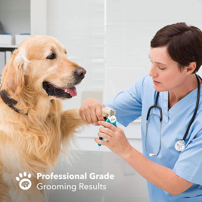 Триммер для собак BOSHEL з захистом від перерізання та пемзою - гострі леза, стабільний темно-синій