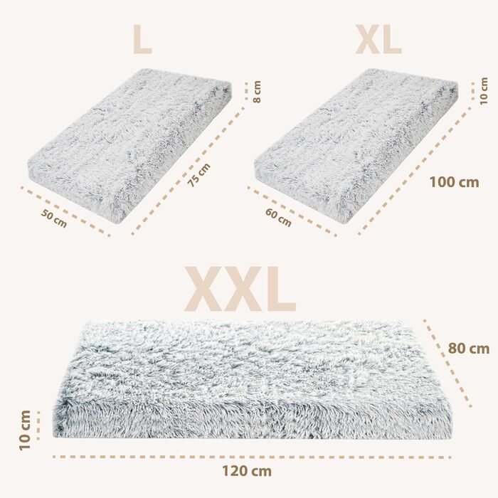 Крісло-ліжко для собак Amazinggirl 120x80 см - м'яке, зручне, для малих, середніх та великих собак, сірого кольору, з можливістю прання