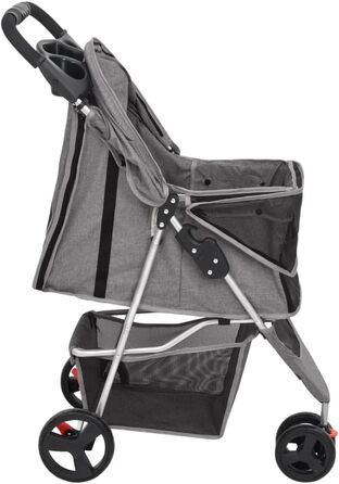 Складаний візок для собак vidaXL 80x46x98 см, сірий, оксфордська тканина