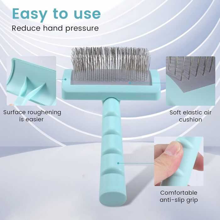 Зубна щітка для собак Feste – подовжена щітка для грумінгу великих собак, вичісування та видалення шерсті (зелена)