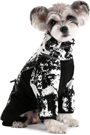 Теплий зимовий костюм для собак (S) - флісова куртка, теплий одяг для собак, теплий зимовий наряд, білий колір