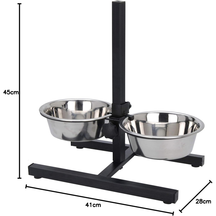 Станція для годування собак Spetebo, регульована висота, 2 миски, для корму та води, для дому та вулиці