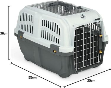 PETGARD SKUDO 2 транспортна коробка для тварин 55x36x35 см – переноска для домашніх улюбленців, клітка для дрібних тварин, зручний контейнер для перевезення котів і собак