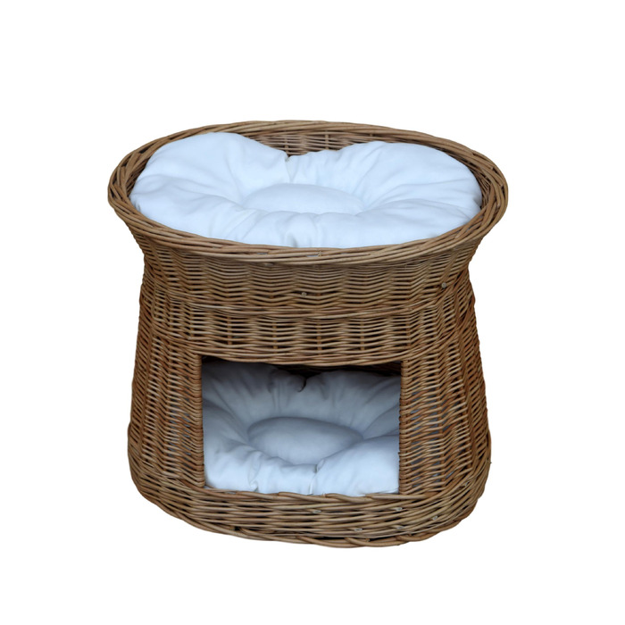 Лежанка для собак Wiklinowe Cuda, бежева, плетена з лози, овальна, 52x37 см