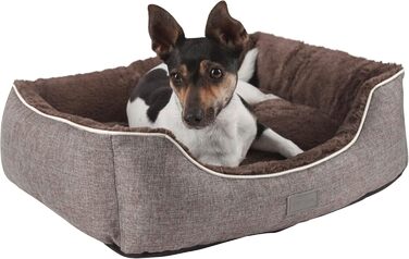 Ліжко для домашніх тварин Kerbl Samuel, 50x40x15 см, сірий/темно-сірий, поліестер, знімний поворотний подушок, придатне для прання при 30°C