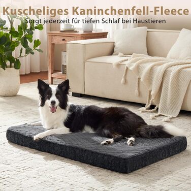 Ортопедичне ліжко для собак JOEJOY, 61x43x9 см, сіре - м'яке, з неслизьким дном