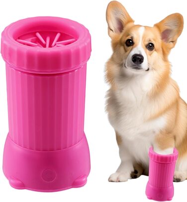 Автоматичний очищувач лап для собак, USB-зарядка, для дому, середні та великі породи, цуценята, зелений (рожевий)