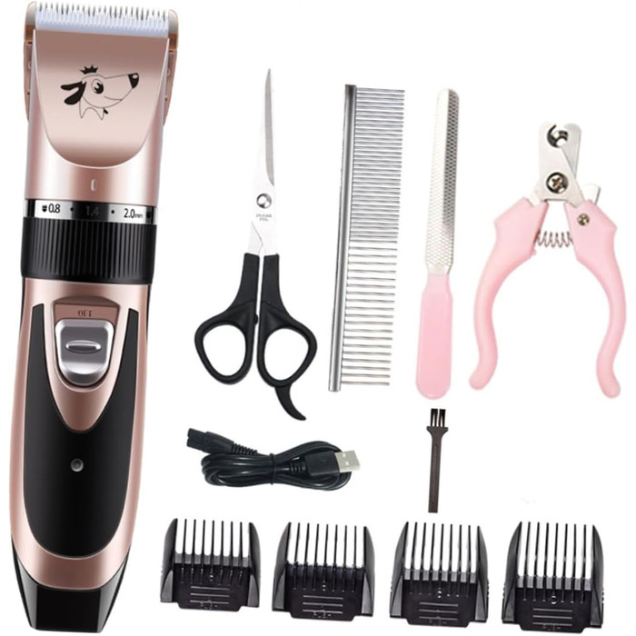 Електрична машинка для стрижки собак Sosoport з аксесуарами. Ергономічний дизайн для безпечного та тихого догляду