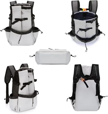 Рюкзак для собак Manon Rosa, регульований, зручний, для подорожей, походів, кемпінгу, для маленьких, середніх собак, котів, цуценят (середній, білий) Medium Weiss/opulenter Garten