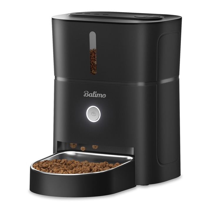 Автоматична годівниця Balimo для котів та собак з нічним підсвічуванням, чорна, 3 л