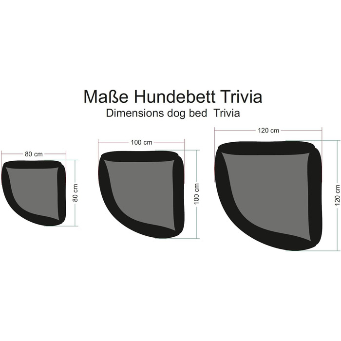 Ортопедичне ліжко для собак Tierlando® Trivia, 80x80 см, чорний колір, з віско-матрацом, міцний поліестер