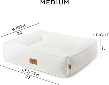 ТOWN & COUNTRY LUXE CuddleTown: М'яке ліжко для домашніх тварин, кремове, розмір M, 68x57x17 см