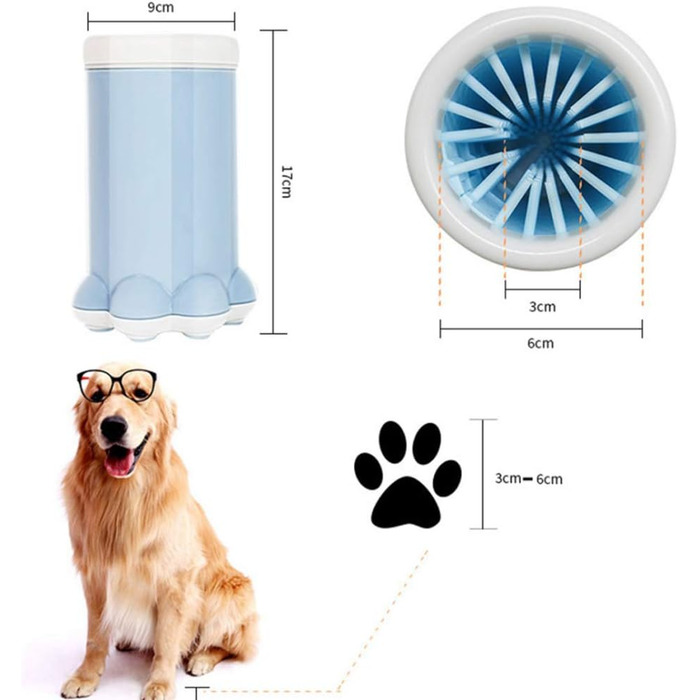 Набір для миття лап домашнім тваринам PJDDP: чаша з силіконовою щіткою для собак, котів. Очищувач лап для собак середніх порід, цуценят. Рожевий