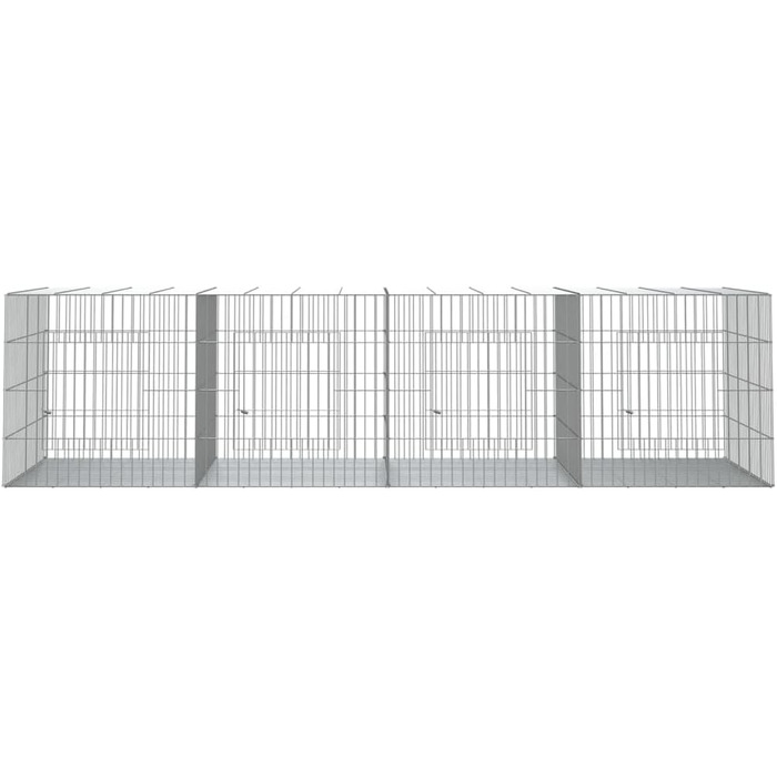 Клітка для кроликів vidaXL, 3 панелі, 217x79x54 см, оцинковане залізо, вольєр для домашніх тварин