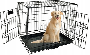 Металевий транспортний клітка-вольєр для собак Anytech, 121x74x82 см, розмір XXXXL