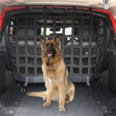 Сітка для собак BESTAOO, захисна перегородка для авто Jeep Wrangler JK/JL 2/4-дверний (2007-2022), оновлена версія, бар'єр на заднє сидіння