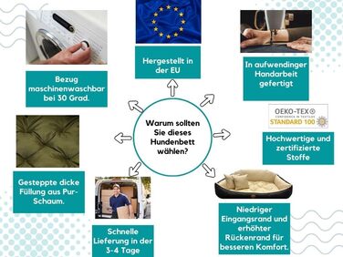 Ортопедичне собаче ліжко Dogs4ife: зручне, миється, з можливістю персоналізації (L, сірий, з сріблястими лапами)