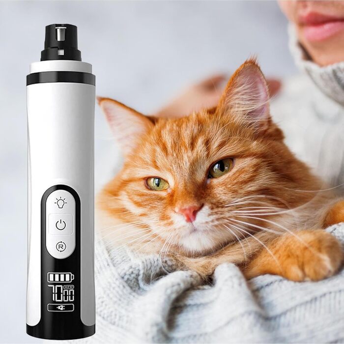 Електричний точило для собачих кігтів з LED-підсвічуванням, 3 швидкості, для цуценят та собак всіх розмірів