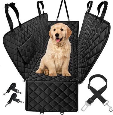 Захист для заднього сидіння автомобіля для собак, водовідштовхувальний, з кріпленням на ремінь безпеки, підходить для всіх авто, мінівенів, SUV