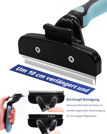 Щітка для собак та котів - для видалення підшерстя та линяння, самоочисна, ергономічна, проти ковзання