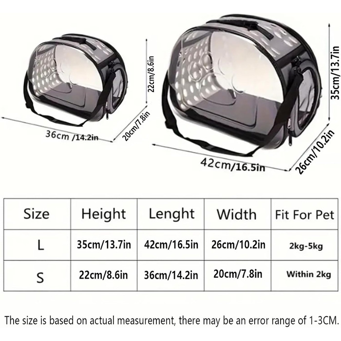 Транспортний бокс для собак та котів, складаний, з сіткою, для подорожей (Blue, Small)