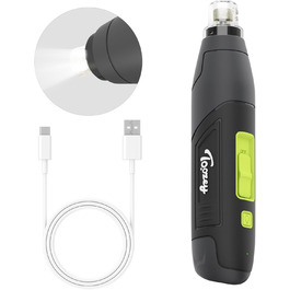 Електричний точило для собачих кігтів Toozey Krallenschleifer: 3 швидкості, LED-підсвітка, для середніх та великих собак (жовтий)